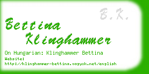 bettina klinghammer business card